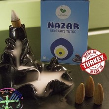 Omrs Store Layansaa Nazar Boncuğu - Evil Eye Bead - Meditasyon/perfumed Meditation Özel Aromalı Special Geri Akış Normal Boy Backflow Hd Meditation Özel Aromalı Cones Konik Tütsü Paket 10 Adet