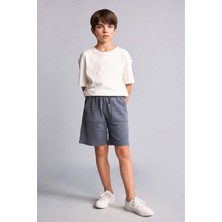 DeFacto %100 Pamuk Oversize Lastikli Bağcıklı Bel Şort Erkek Çocuk H7914A826HS