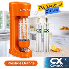 Soda Makinesi  – Prestige Orange Cimenx Soda Maker - 2 Adet Co₂ Soda Kartuşlu Set