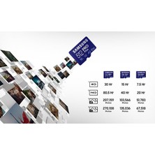 Omrs Store Samsung Pro Plus 256 GB Microsd Hafıza Kartı + Adaptör, 180 Mb/sn'ye Kadar, Full Hd ve 4K Uhd, Uhs-I, C10, U3, V30, A2, Telefonlar, Tabletler, Gopro, Djı Drone Için