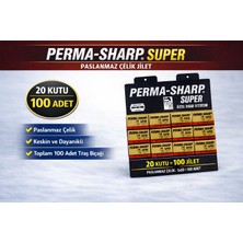 TeknoKapsül Perma-Sharp Super Paslanmaz Çelik Tıraş Bıçağı 5’li 20 Kutu
