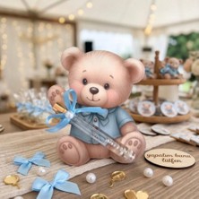 Hayaller Dükkanı 20 Adet Ayıcık Dekorlu Kolonyalı Cam Şişe Bebek Hediyelik Yeni Doğan Bebek Hediyelik Magnet
