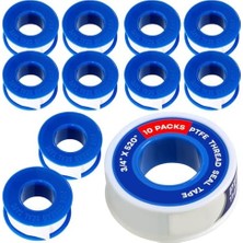 Tech Butiq Giant Tesisatçılar Için I35-10 Ptfe Iplik Sızdırmazlık Bandı, Beyaz 3/4 Inç x 520 Inç (10 Rulolu Paket), 10 Adet
