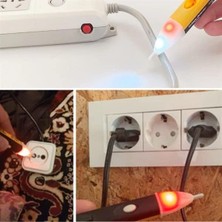 Tech Butiq Dedektörlü Temassız Işıklı Kablo Voltaj Test Elektrik Kaçak Dijital Kontrol Kalemi Cihazı