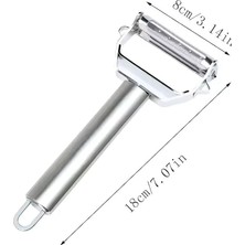 Tech Butiq Paslanmaz Çelik Çift Taraflı Y Tipi Sebze Soyacağı, Bir Yüzü Düz, Diğer Yüzü Julienne Kesici Bıçaklı, Ergonomik Saplı, Patates Meyve ve Sebzeler Için Dayanıklı Mutfak Aparatı