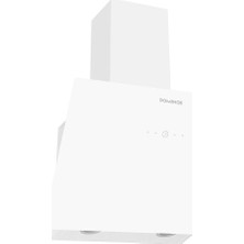 Dominox 60cm Beyaz Davlumbaz Eğimli Cam Tasarım Duvar Tipi 3 Kademe Kontrol ile Güçlü Performans 625