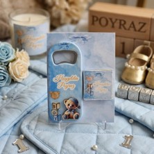 Hayaller Dükkanı 20 Adet 3 Boyutlu Kabartmalı ve Çikolatalı Açacak Magnet Yeni Doğan Mevlid Hediyelik Teedy Bear Konsept Arkası Kartonlu Bebek Açacak Magnet