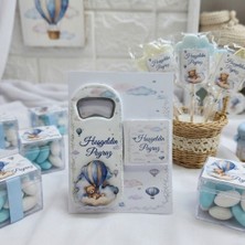 Hayaller Dükkanı 20 Adet 3 Boyutlu Kabartmalı ve Çikolatalı Açacak Magnet Yeni Doğan Mevlid Hediyelik Balonlu Ayıcık Konsept Arkası Kartonlu Bebek Açacak Magnet