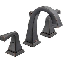 Tech Butiq Dryden Yaygın Banyo Bataryası, Banyo Bataryası 3 Delikli, Yağ Ovuşturdu Bronz Banyo Lavabo Bataryası, Metal Tahliye Montajı, Venedik Bronz 3551-RBMPU-DST