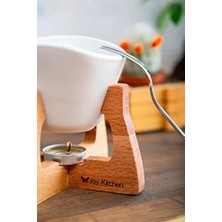 Tech Butiq Joy Kitchen Ahşap Standlı Fondü Seti Beyaz Renk