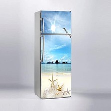 Tech Butiq Buzdolabı Kaplama Dolap Kaplama Etiketi 3D Deniz Manzarası