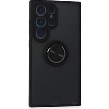 Eco Port Samsung Galaxy S24 Ultra Kılıf Montreal Yüzüklü Silikon Kapak - Siyah