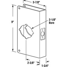 Tech Butiq MP9551 Kilit ve Kapı Güçlendirici, 2-1/8 In. x 2-3/8 In. x 1-3/4 In., Paslanmaz Çelik, Gömme (Tekli Paket)