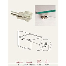 Tech Butiq Cam Raf Pimi Vantuzlu 5mm - 4 Adet