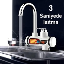 Tech Butiq Ani Su Isıtıcılı Musluk Elektrikli Şofben Musluk Dijital Göstergeli 3000W
