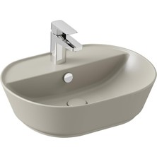 Tech Butiq Geo 7428B020-0001 Oval Çanak Lavabo 55 Cm, Mat Bej
