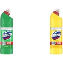 Tech Butiq Domestos Yoğun Kıvamlı Çamaşır Suyu Maksimum Hijyen Dağ Esintisi 750 Ml+Domestos Limon Ferahlığı Mikrop Öldürücü Çamaşır Suyu 750 Ml, 750 ml x 2, Dağ Esintisi + Mikrop Öldürücü Çamaşır Suyu