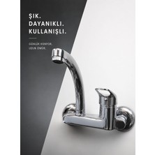 VİTKARSU ARMATÜR Duvardan Satürn Mix Mutfak Eviye Bataryası (Yerli Üretim - Pirinç Gövde )