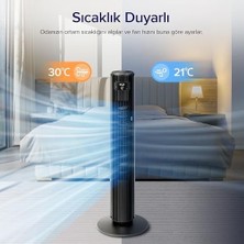 Tech Butiq Kule Vantilatör Için Yatak Odası, 7,5 M/s, 23 W, 25 Db Sessiz Sütun, Uzaktan Kumandalı, 12 Hız Kademesi, 4 Mod, Beyaz
