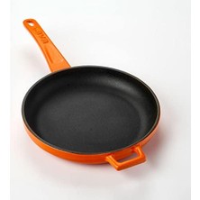 Tech Butiq Metal Döküm Kızartma Tavası, 20 Cm, Turuncu
