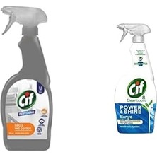 Tech Butiq Cif Profesyonel Güçlü Yağ Çözücü Sprey 750 ml ve Cif Power Cleanboost Sprey Temizleyici Banyo Için Temizleyici ve Kireç Çözücü 750 Ml, Banyo Için Temizleyici ve Kireç Çözücü 750 ml ile