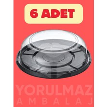 Yorulmaz Ambalaj 🎂 Pet Şeffaf Pasta Kabı ve Kapağı – Dayanıklı, Şeffaf ve Şık Sunum Çözümü 6 Lı Paket