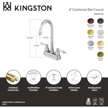 Tech Butiq KB495AL Victoria Yüksek Kemerli Çubuk Musluk, 4-3/4", Yağlı Ovuşturulmuş Bronz