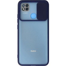 Renas Store Redmi 9c Kılıf Palm Buzlu Kamera Sürgülü Silikon - Lacivert