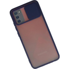 Renas Store Galaxy A03S Kılıf Palm Buzlu Kamera Sürgülü Silikon - Lacivert