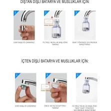 Tech Butiq 2 Adet Musluk Başlığı Seti – 360° Döner Su Tasarruf Başlığı,kireç Önleyici,tazyikli Akış, Uyumlu Musluk Aparatı, Filtreli Musluk Başlığı 360 Derece Dönen Pas, Tortu, Kireç Önleyici (2)