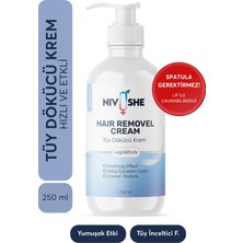 Premium 250ml Tüy Dökücü Krem Tüm Vücut Ve Cilt Tipleri Büyük Boy Nemlendiricili Anında Lazer Etkili