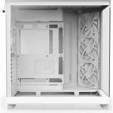 Tech Butiq Nzxt H9 (2025) - Büyük Çift Odacıklı Atx Orta Kule Hava Akımı Pc Kasası - 3 x 140MM ve 1 x 120MM Fanlar Içerir - 420MM Radyatör Desteği - Temperli Cam - Geri Bağlantıya Hazır - Beyaz