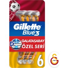 Gillette Blue3 6'lı Galatasaray Özel Seri Tıraş Bıçağı Konforlu Sistem ile Hassas Tıraş