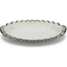 Roy King Sofia Silver Oval Sunum Tabak 38cmx24cm