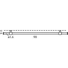 Tech Butiq 900094 Montaj Setli Çubuk, 90 Cm, Gümüş Rengi