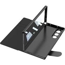 Tech Butiq Galaxy Z Fold 6 Kılıf Kamera Korumalı Kartlıklı Kalem Bölmeli Kıpta Çizgili Droga Kılıf-Yeşil