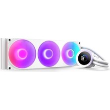 Tech Butiq Nzxt Kraken Plus 360 Rgb - Aıo Cpu Sıvı Soğutucu - 360MM Radyatör - F360 Rgb Çekirdek Tek Çerçeve Fan - Özelleştirilebilir 1,54 Inç Kare LCD - Amd® Am5, Am4 - Intel® Lga 1851/1700, 1200/115X - Beyaz