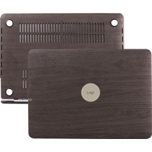 Tech Butiq MacBook Air 13 Kılıf Ahşap Dokulu ve Özel Vinleks Kaplama Sert Hard Ince Hafif Darbe Çizilme Koruma Uyumlu A1466 A1369 Siyah