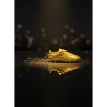 Tuğx Design Altın Futbol Krampon Anahtarlık – Şık Metal Görünümlü Mini Ayakkabı Anahtarlık Nike R10