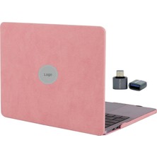 Tech Butiq MacBook Pro 13 Inç M1 M2 Kumaş Kaplama Sert Kapak Koruyucu Kılıf | Pembe
