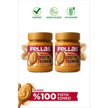 Fellas %100 Fıstık Ezmesi (300 g) x 2 Adet Katkısız ve Koruyucusuz Yüksek Proteinli Vegan Alternatif