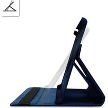 Tech Butiq Galaxy Tab A8 10.5 Sm, X200 (2021) Dönebilen Standlı Kılıf, Lacivert