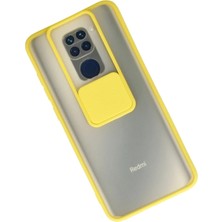 Renas Store Redmi Note 9 Kılıf Palm Buzlu Kamera Sürgülü Silikon - Sarı