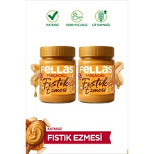 Fellas Ballı Fıstık Ezmesi 600 gr (300 g x 2) Katkısız ve Koruyucusuz Lezzet Türkiye Menşeli