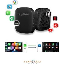 Tech Butiq Kablosuz Carplay ve Auto Adaptörü, 2gb Ram 32GB Rom, Türkçe Arayüz, Netflix ve Youtube Destekli