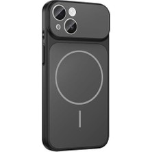 Tech Butiq 13 ile Uyumlu Kılıf Şarj Özellikli Kamera Lensli 1.8mm Ince Sert Formen Kapak Siyah