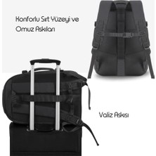 Tech Butiq Explor Eco MCE-1205 34L El Bagajı Seyahat Sırt Çantası, 17.3 Inç Laptop Sırt Çantası, Su Geçirmez Kabin Boy Sırt Çantası, Çevre Dostu, Reflektörlü Hafta Sonu Çantası