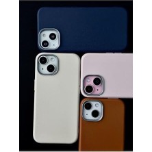 Tech Butiq 13-14 - 15 Uyumlu Estetik Dokulu Deri Görünümlü Esnek Silikon Kılıf - Kahverengi