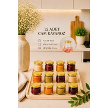 12 Adet 40 ml Metal Kapaklı  Şeffaf Numune Mama Ek Gıda Şekerleme Reçellik Küçük Cam Kavanoz
