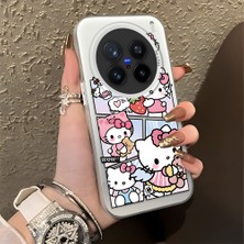 Ucuc Vivo X200 Pro Uyumlu Sert Akrilik Arka Silikon Kenar Lens Koruma Şık Baskı Kılıf